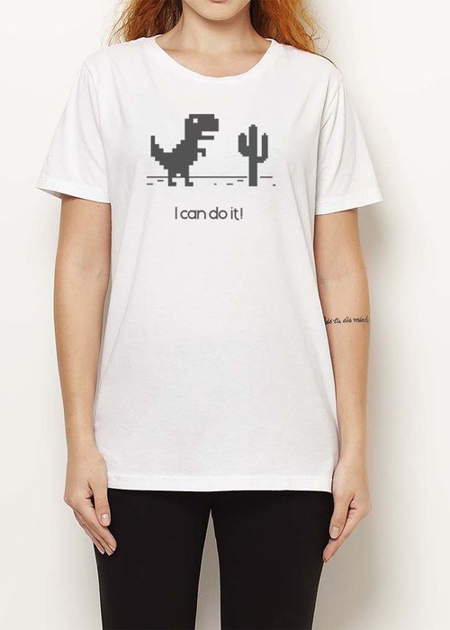 Camiseta Sem Internet Dino Google Feminina Branca em Promoção na Americanas