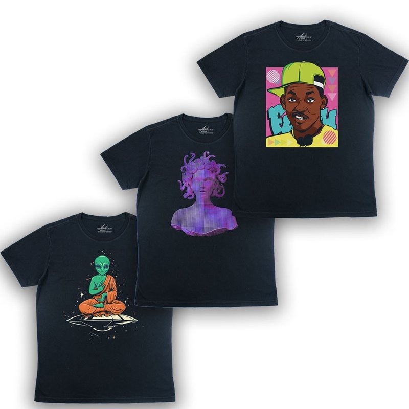 Kit de 3 Camisetas - Medusa Fresh Meditation - 100% Algodão - Gola Redonda Kit de 3 Camisetas - Medusa Fresh Meditation - 100% Algodão - Gola Redonda