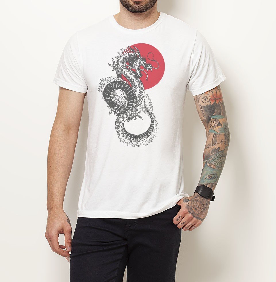Camiseta Dragon - Branca - MR Lupas