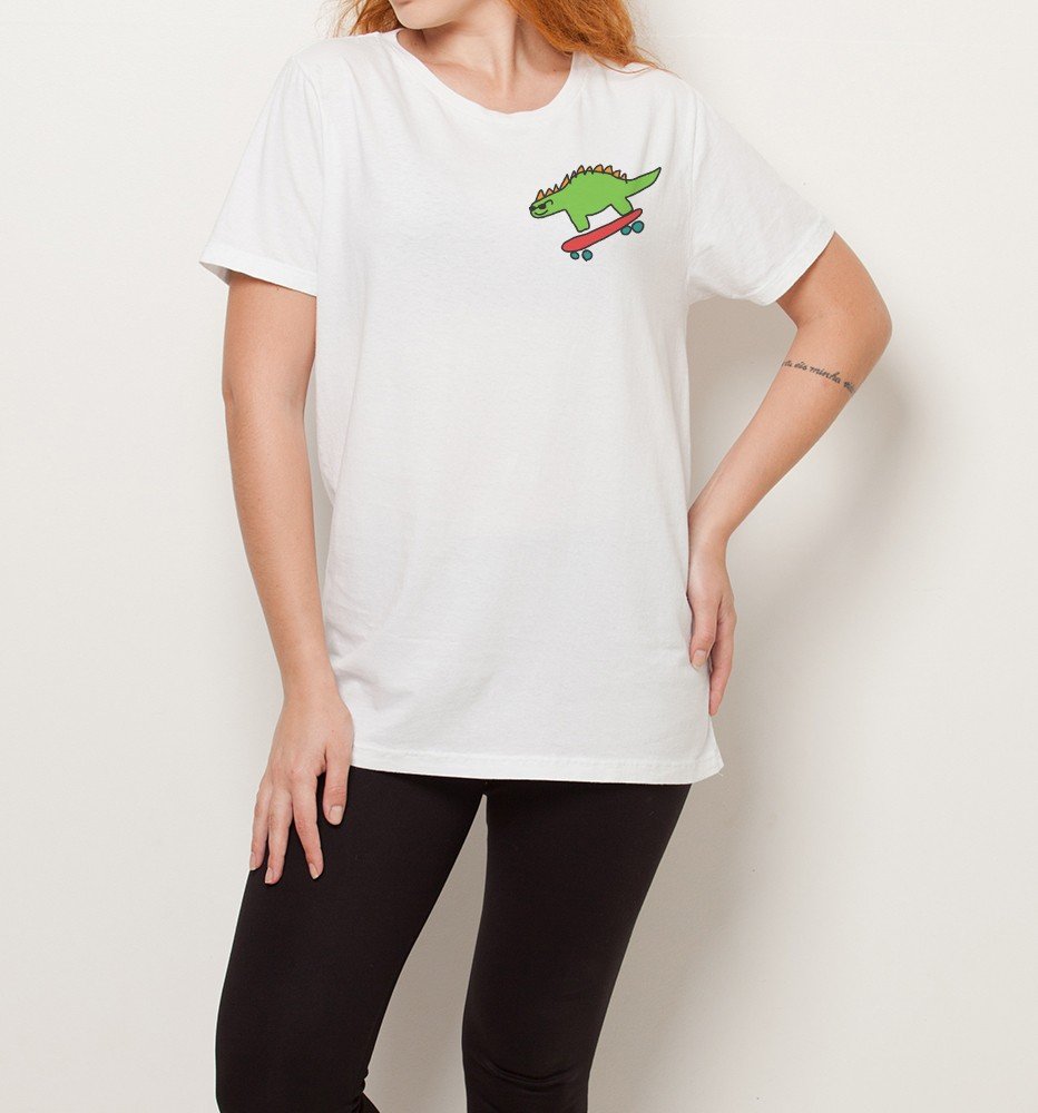 Camiseta Sem Internet Dino Google Feminina Branca em Promoção na Americanas