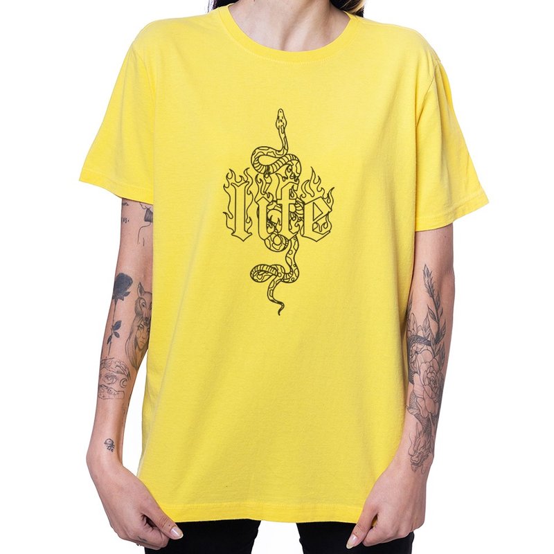 Camiseta Life Snake - Amarela Camiseta Life Snake - Amarela