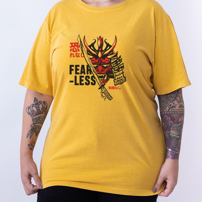 Camiseta Samurai Fearless - Plus Size Mostarda Camiseta Samurai Fearless - Plus Size Mostarda