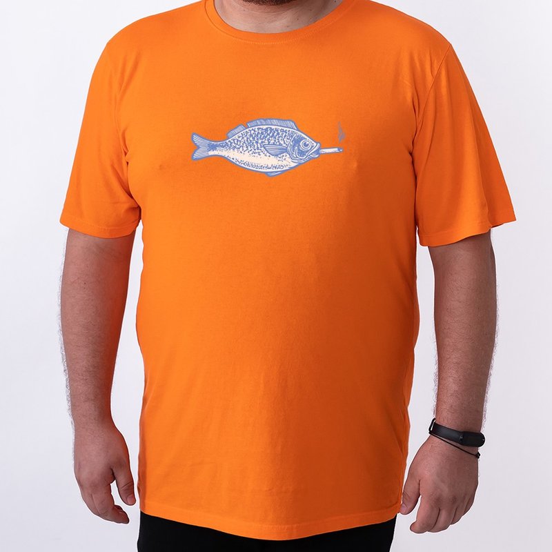 Camiseta Fish Smoke - Plus Size Laranja Camiseta Fish Smoke - Plus Size Laranja