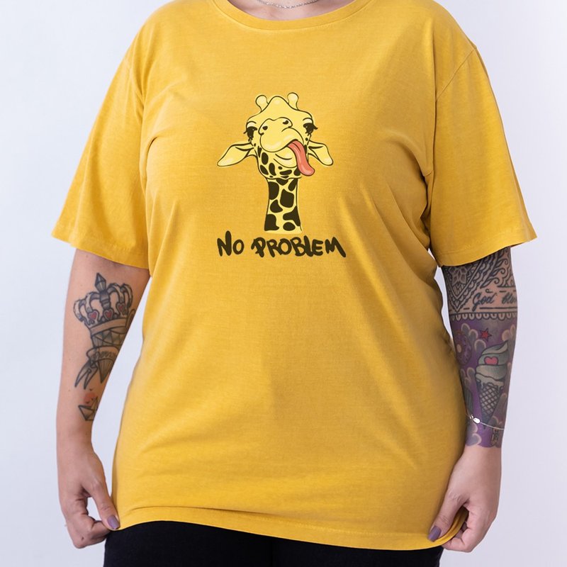 Camiseta No Problem - Plus Size Mostarda Camiseta No Problem - Plus Size Mostarda