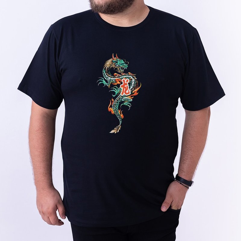 Camiseta Japanese Dragon - Plus Size Preta Camiseta Japanese Dragon - Plus Size Preta
