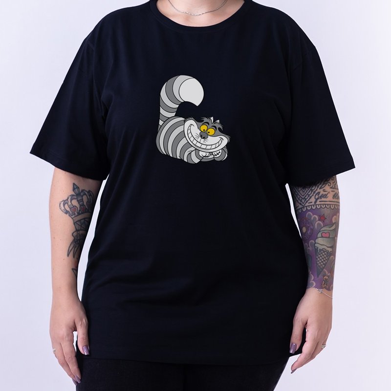Camiseta Crazy Cat - Plus Size Preta Camiseta Crazy Cat - Plus Size Preta