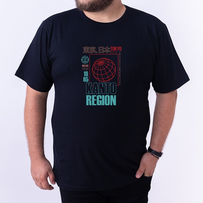 Camiseta Kanto Region - Preta Plus Size Camiseta Kanto Region - Preta Plus Size