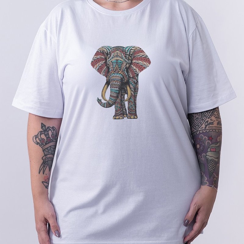 Camiseta Elephant - Branca Plus Size Camiseta Elephant - Branca Plus Size