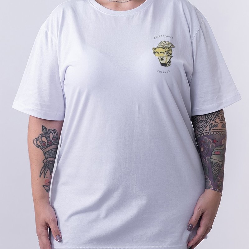 Camiseta Renascentismo Para Sempre - Branca Plus Size Camiseta Renascentismo Para Sempre - Branca Plus Size