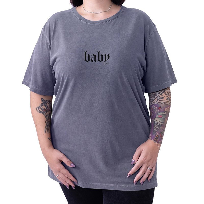 Camiseta Baby - Chumbo Plus Size Camiseta Baby - Chumbo Plus Size