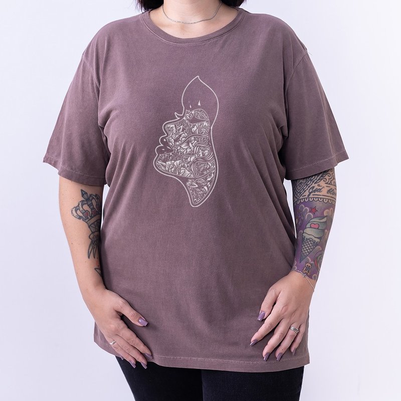 Camiseta Tribal Face - Marrom Plus SIze Camiseta Tribal Face - Marrom Plus SIze