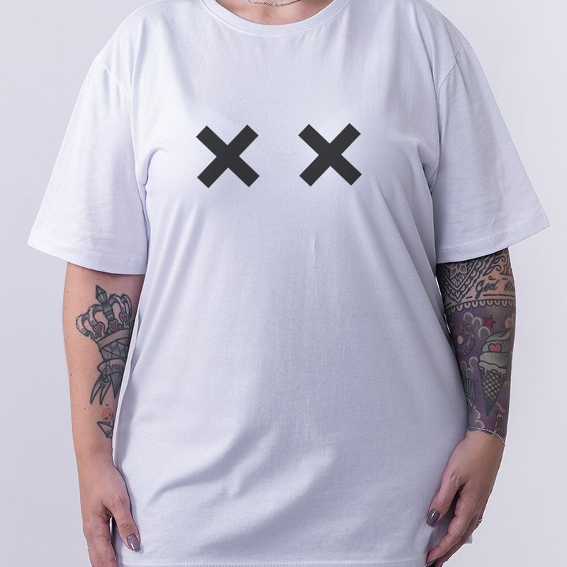 Camiseta X - Branca Plus Size Camiseta X - Branca Plus Size