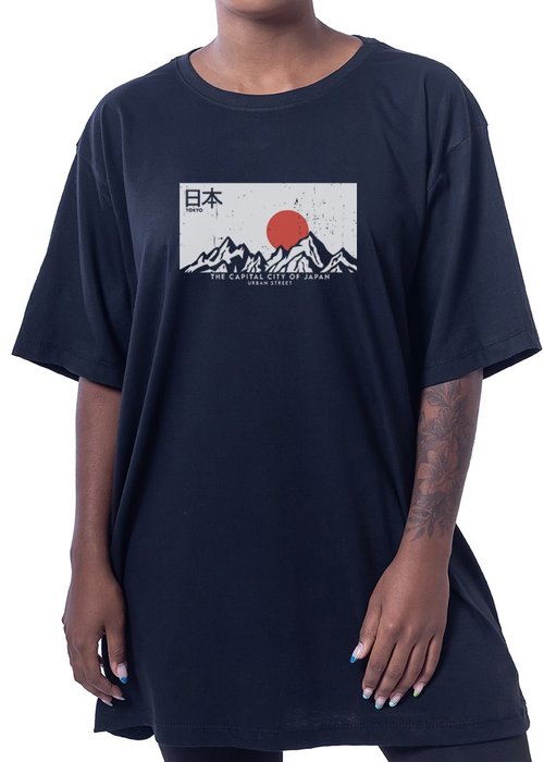 Camiseta The Capital City of Japan - OverPlus Size Preta