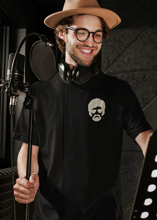 t shirt mockup of a hipster man in a music studio 39767 r el2